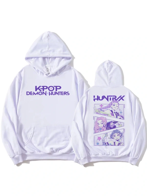 Beyaz KPop Demon Hunters Saja Boys Derpy TigerModa Film Baskıl