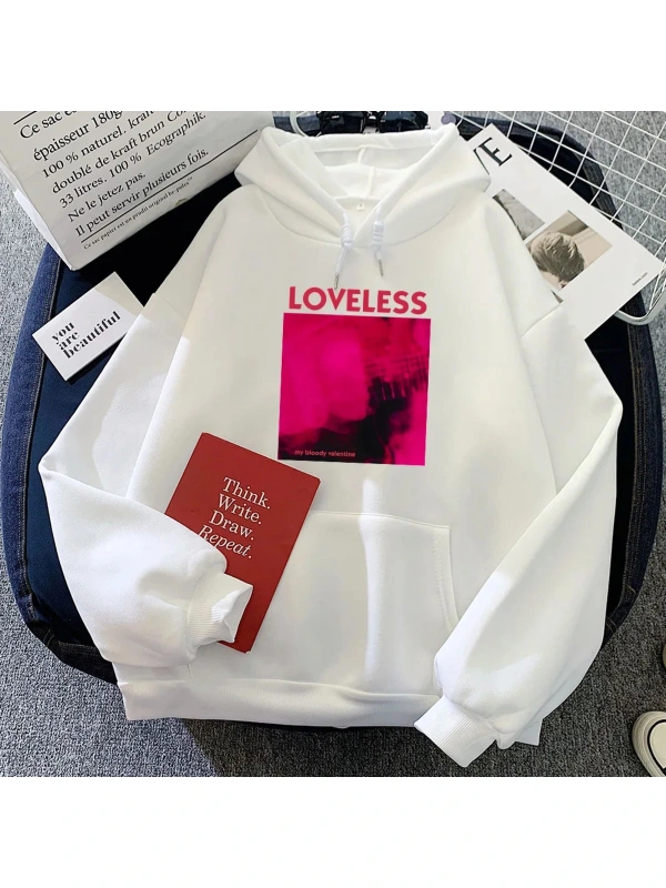 Beyaz Loveless kıHoody benim kanlı sevgililer Rock Band Hoodies Moletom