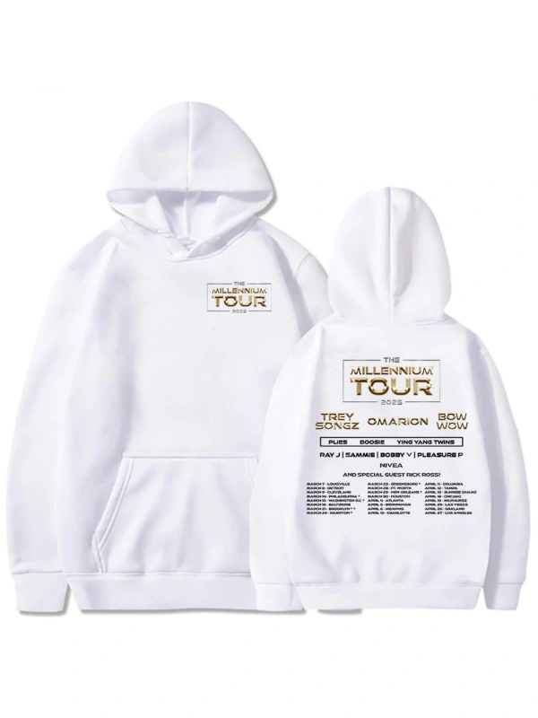 Beyaz Millennium Tour Grafik Funko Pop Moda SonbaharVintage Mole