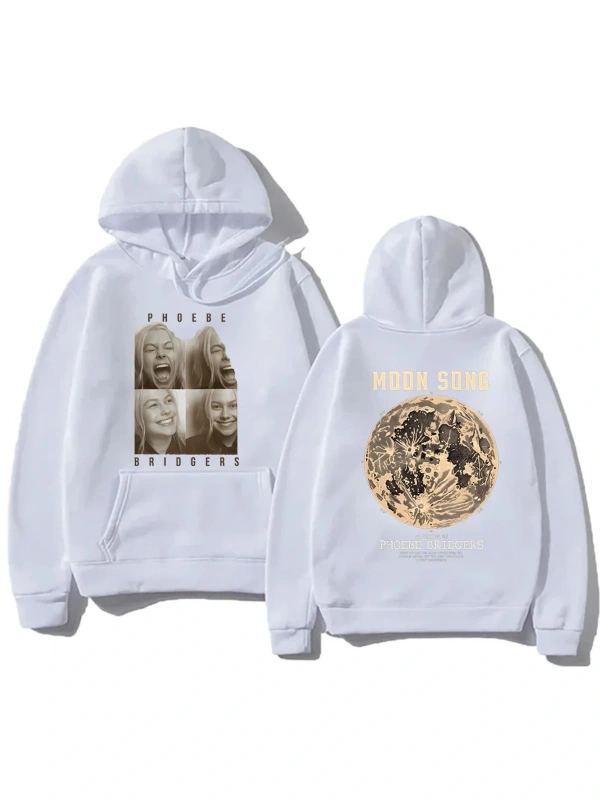 Beyaz Moda rahat Hoodies Phoebe bripocket Indie halk Unisex Hoody ile boy yönlü y