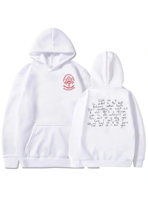 Beyaz Mumford & Sons RUSHMERE Albümü Unisex Moletom Femini