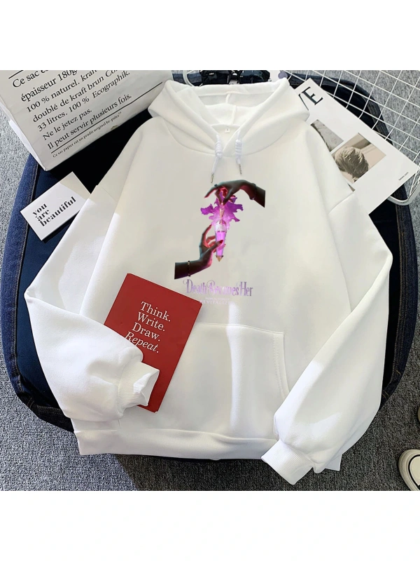 Beyaz ÖLÜM BECOMES ONUN Film Moletom Feminino Grafik