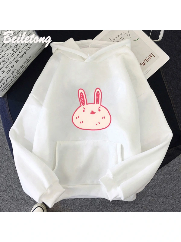 Beyaz Omori Hoddie Kawaii TavşanHoodies Harajuku Modalar