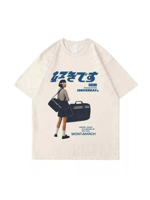 Beyaz Polyester Aelfric Eden Japanese T-shirt Et1841