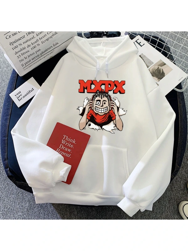 Beyaz Punk Rock Band MxPx Hoodies komik karikatür grafik Winter deras Hip Hop larerke