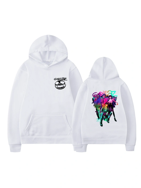 Beyaz Rock Band Gorillaz Y2k Hip Hop