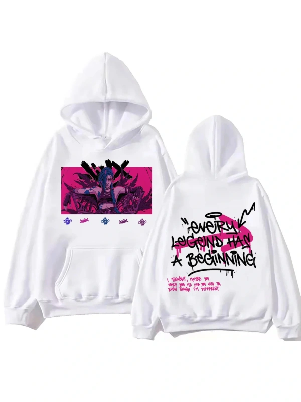 Beyaz Sıcak Anime Arcane-Jinx Harajuku