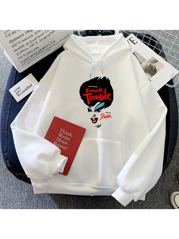 Beyaz Siyah Komedi Filmi Sorun Hoodies Sudaderas Grafik