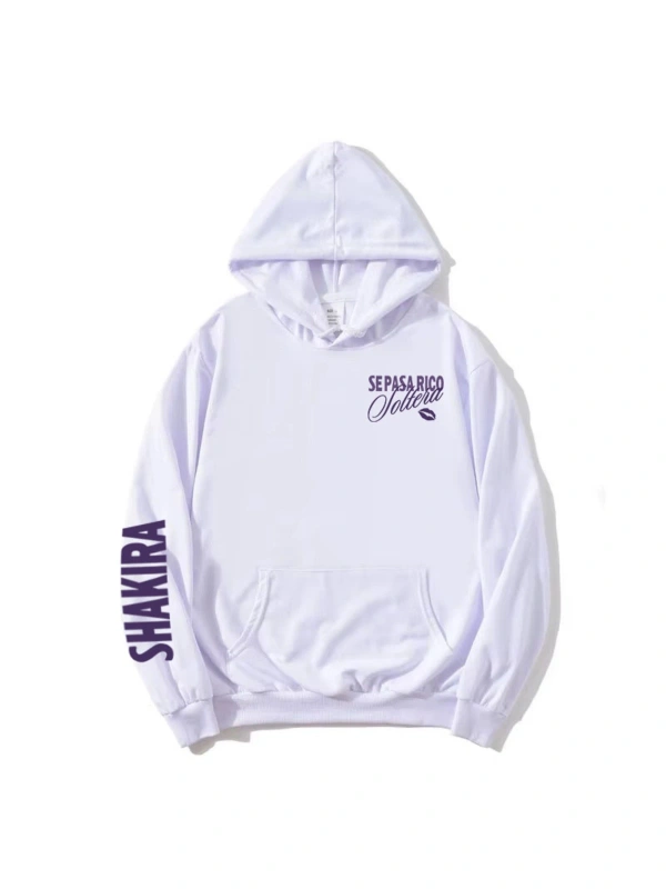 Beyaz Soltera Hoodie kıcı Shakira Grafik Moda Rahat u K