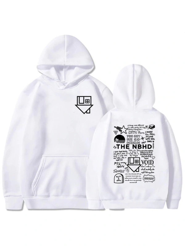 Beyaz Streetweed Unisex Hip Hop Grafik Mahalle NBHD BantSudaderas