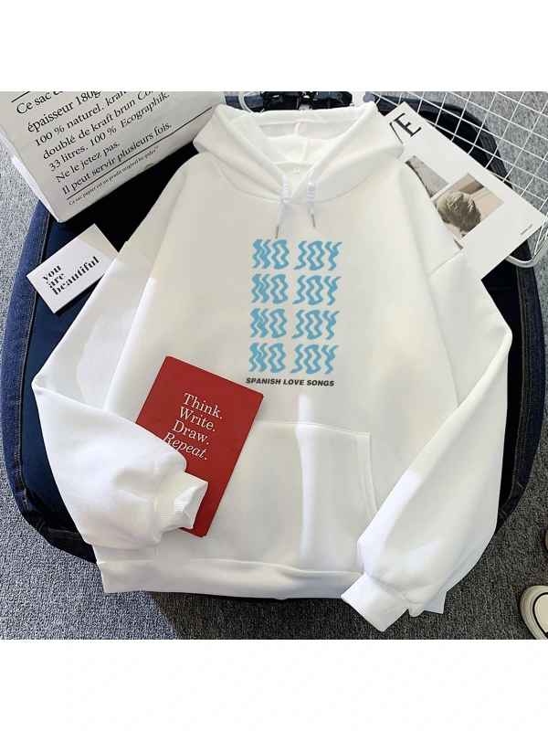 Beyaz Sudaderas İspanyol Aşk kıları Sevinç Yok Sokakik Ro