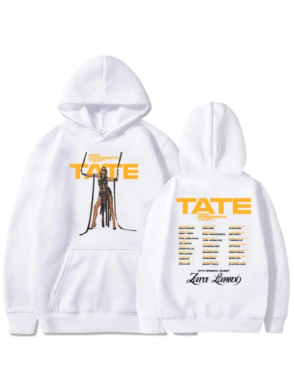 Beyaz Unisex 2025 Miss Possessive Tour Tate McRaes Singer Printing Sweatshirts Winter MenWomen S