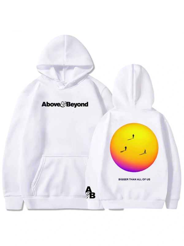 Beyaz Unisex Above & Beyond Usden Daha Kapşonluünlük i