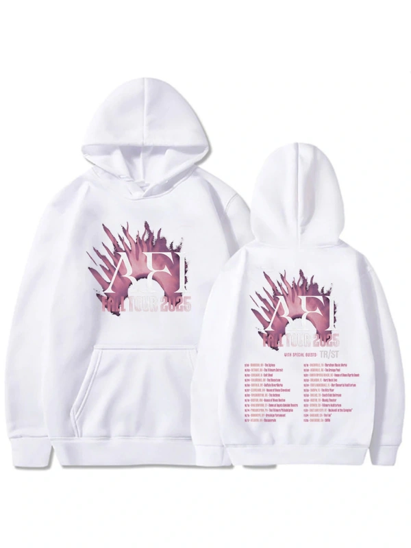 Beyaz Unisex AFI Güz Turu Sıcak Kapşonlu Sokak Grung