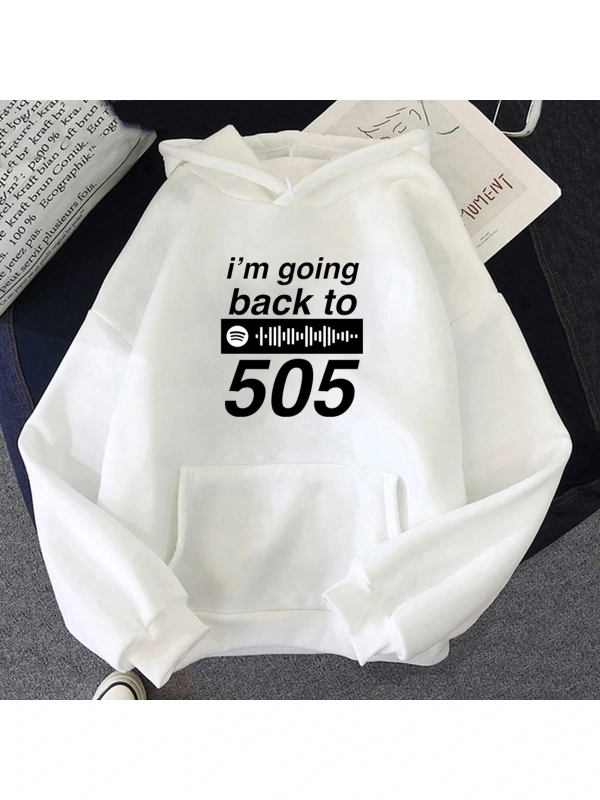 Beyaz Unisex Arctic Monkeys baskılı Hoodie hayranları için ben geri Goning 505 albümü mektup grafi