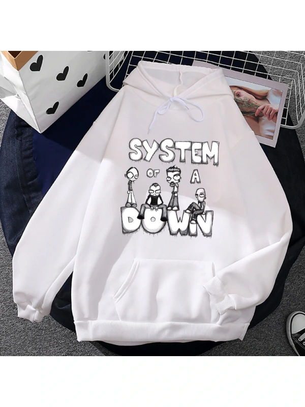 Beyaz Unisex Aşağı Sistemi Yaygın Sokak Grunge ErkekHoodie Giyim Boy Sudade