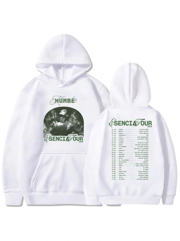 Beyaz Unisex Baskı giysi Humbe Esencia tur sıcak rahat şarkıcı grafik erke