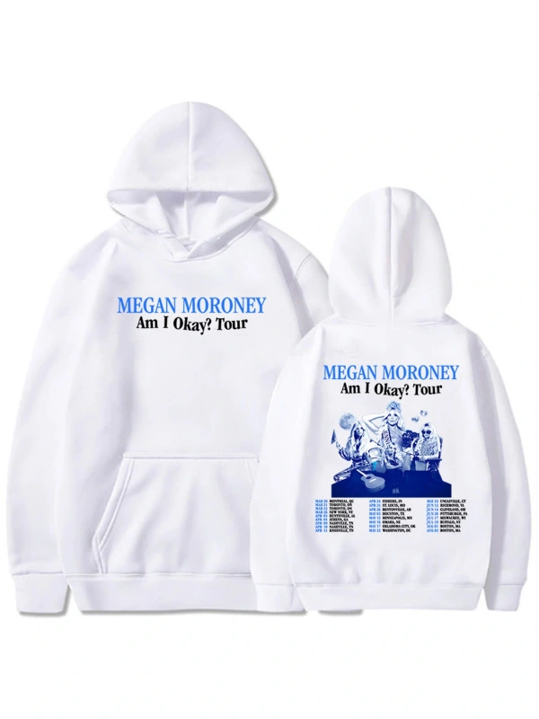 Beyaz Unisex Ben Tamam Tur Megan Moroney Baskı sudaderas hombre ErkekGiysil