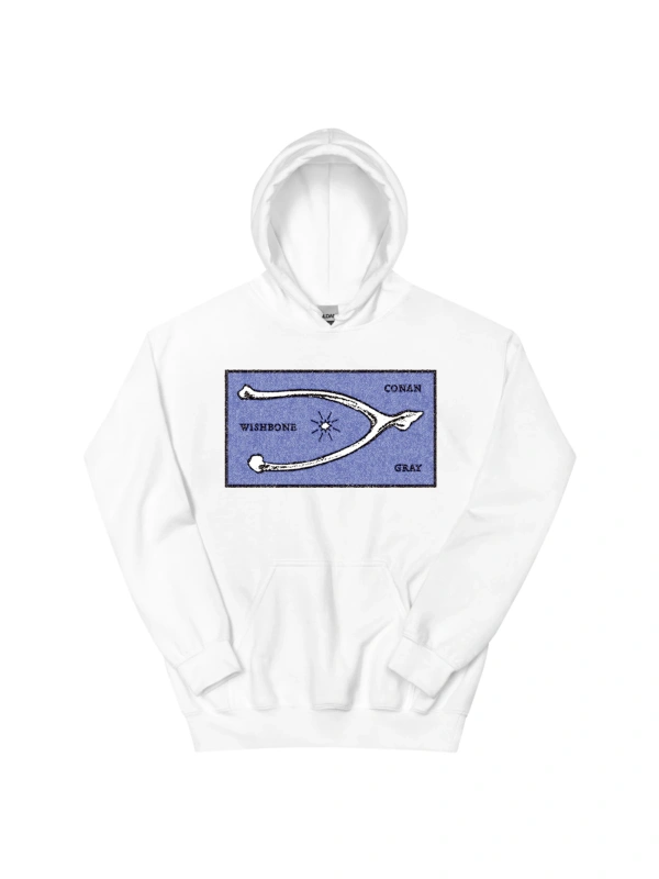 Beyaz Unisex Conan Gri Salıncaklı Kapüşonlular Rahat Sokak Hip Hop O-Boyun