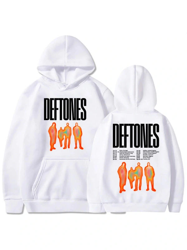 Beyaz Unisex Deftones 2025 Tour Printing Ropa Hombre Sudaderas Hooded Long Sleeve MenWomen Sweats