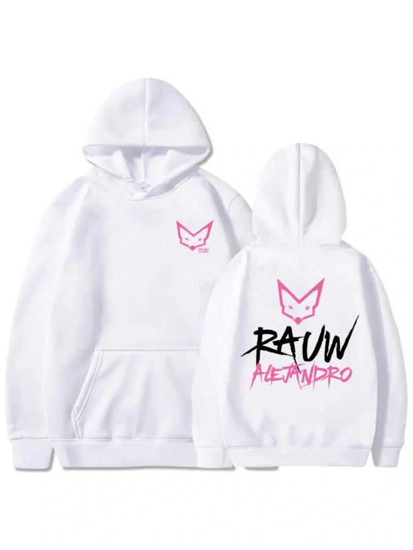 Beyaz Unisex Erkekgiyim rapçi raalealejandro Saturno rahat kapüşonlu Sweat
