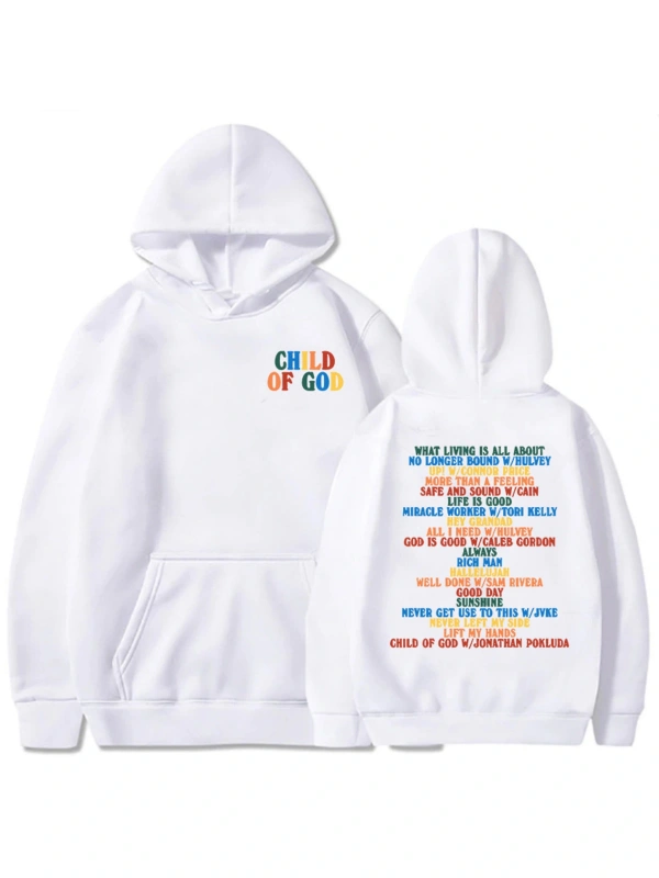 Beyaz Unisex giyim çocuk tanrı turu Frank Frank rahat yumuşak Moletom mektup grafik