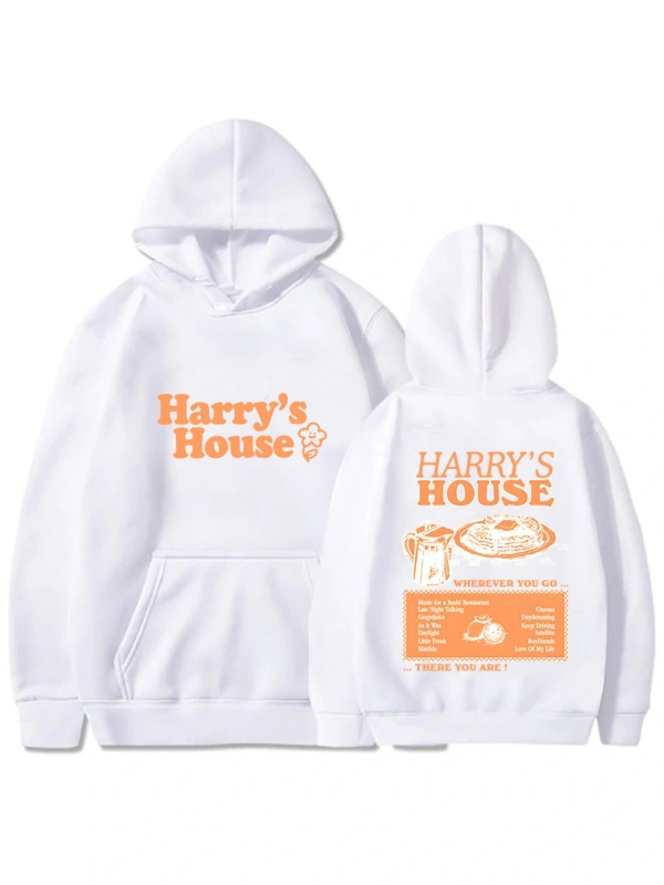 Beyaz Unisex Harrys House Love on Tour Hoody ErkekEstetik Retro Mangakomik Grafik B