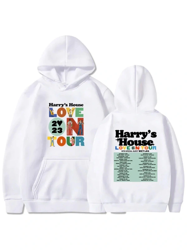 Beyaz Unisex Harrys House Love on Tour Hoody Vintage Güzel Estetik Hoodie Retro Komik Grafik G