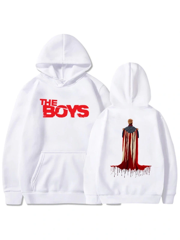 Beyaz Unisex Homelander grafik MovieThe-Boys Streetwear Hip Hop rahatk