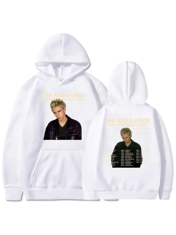 Beyaz Unisex Kapşonlu İlk Zaman Çocuk LAROI Hoodie Albümü Kız Grafik Moletom Masculi