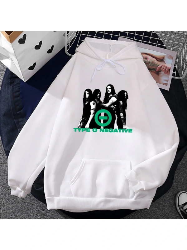 Beyaz Unisex Kaya zihinsel bant tipi O negatif deras rahat erkekgrafik