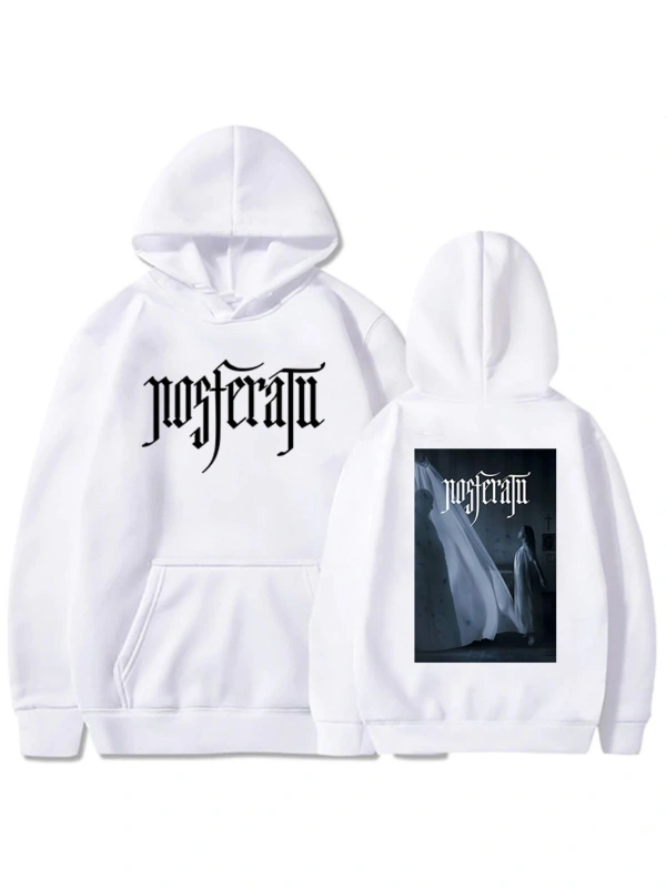 Beyaz Unisex Korku Filmi Nosferatu Kapüşonlular Rahat Yeni Film Baskıi