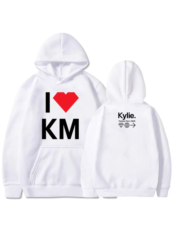 Beyaz Unisex Kylie Minogue Tension Tour 2025 Autumn Warm Fleece Male Sweatshirt Long Sleeve Singer