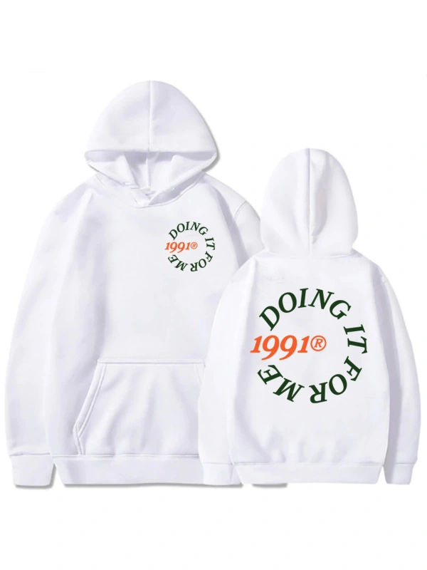 Beyaz Unisex Larry haziran benim için yapıyor 1991 rahat yumuşak kapşonlu Hip deras H