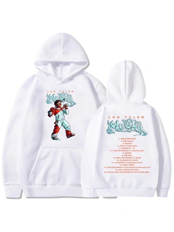 Beyaz Unisex Luh Tyler bay Skii Streetwear rahat Ropa Hombre kapşonlu