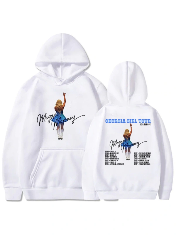 Beyaz Unisex Megan Moroney Georgia Kız Turu Kapüşonlular 2025 Albümü 6 Ay Sonra Sıcak Ka