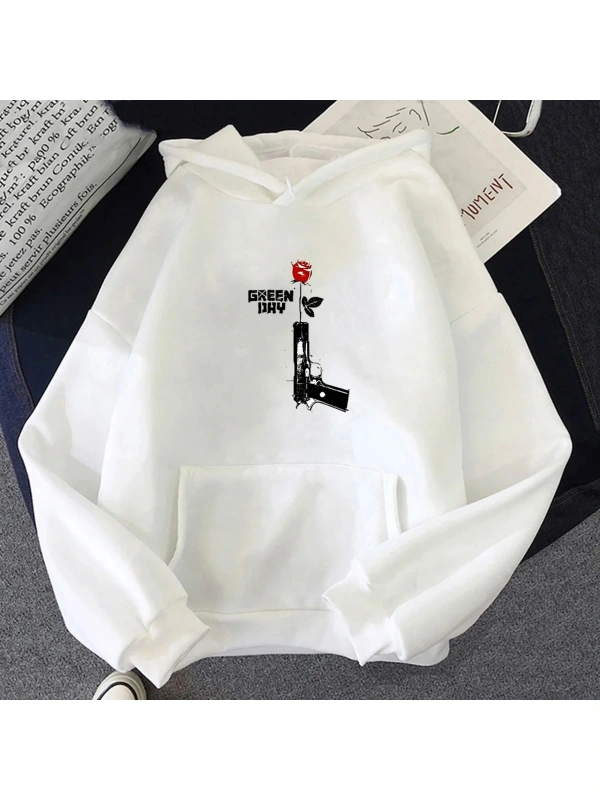 Beyaz Unisex Müzik g-yeşil gün Rock Band estetik Hoodie yakışıklı serin sweasweatshirt çiftk