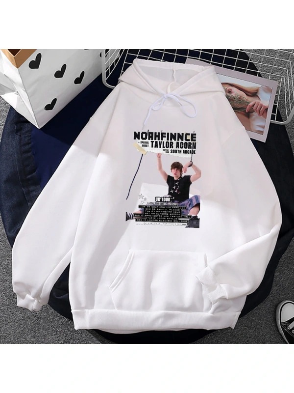 Beyaz Unisex Noahfinnce tur İngiltere Hoodiesekler kapüşonlu komik grafik