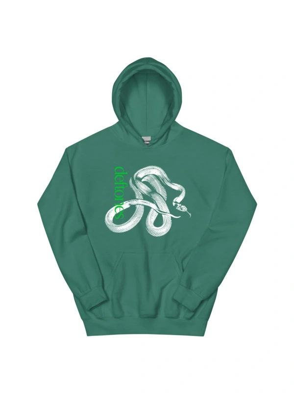 Beyaz Unisex Özel Müzik Işlemeli Hoodie Rock Grubu Deftones Streetweed Moda