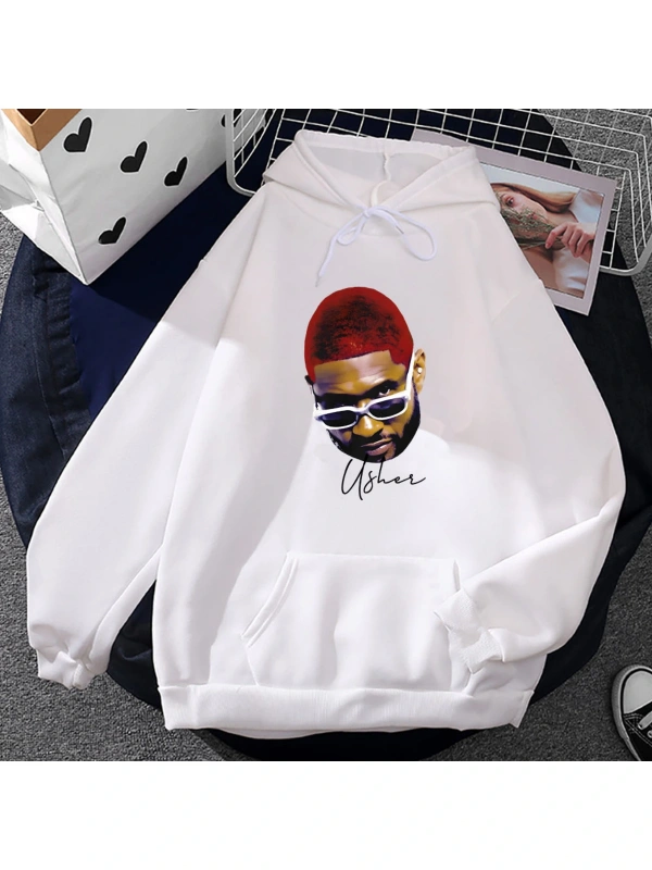 Beyaz Unisex R & B Pop şarkıcı Usher albümü geliyor ev baskı kapşon