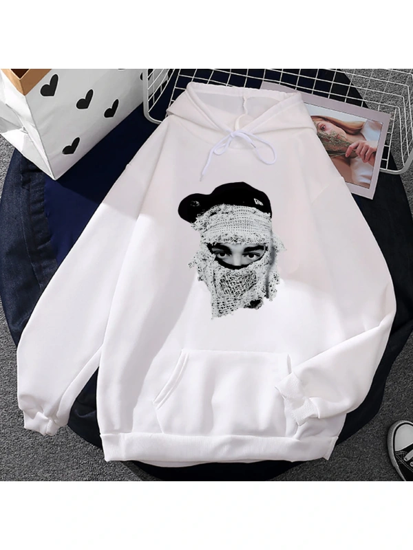 Beyaz Unisex Rapçi Yeat 2093 rahat kapüşonlu Harajuku ağır zihinsel Hi