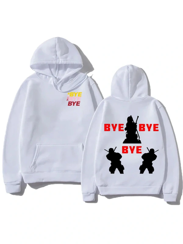 Beyaz Unisex Retro Hoodie bebek komik yeni Trend giyim yüksek sokak rahat kari