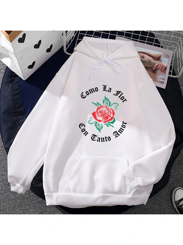 Beyaz Unisex Selena Quintanilla Baskı Sonbahar Hoodie ErkekEstetik moda giyim Rahat R