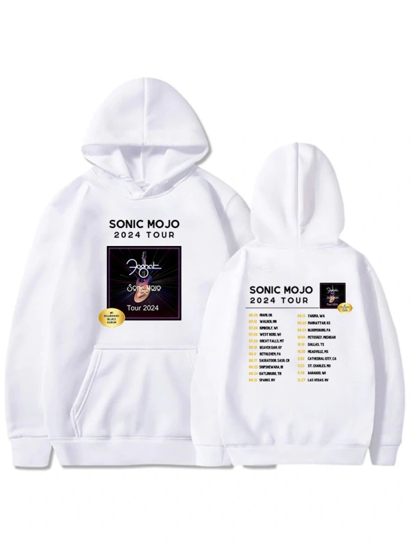 Beyaz Unisex Sonic-mojo Tour Rock Band Foghat Hip Hop Streetwear Winter Long Sleeve Ho