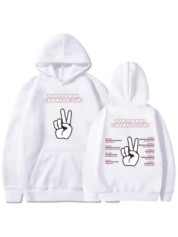 Beyaz Unisex Streetwear Two Door Cinema Club Long Sleeve Men Women Winter Sweatshirts Sudad