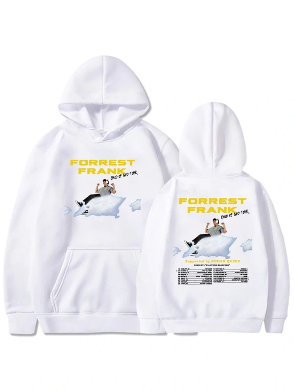 Beyaz Unisex Tanrı turu grafik Frank Frank şarkıcı çocuk baskı kapüşonlu giyim ra