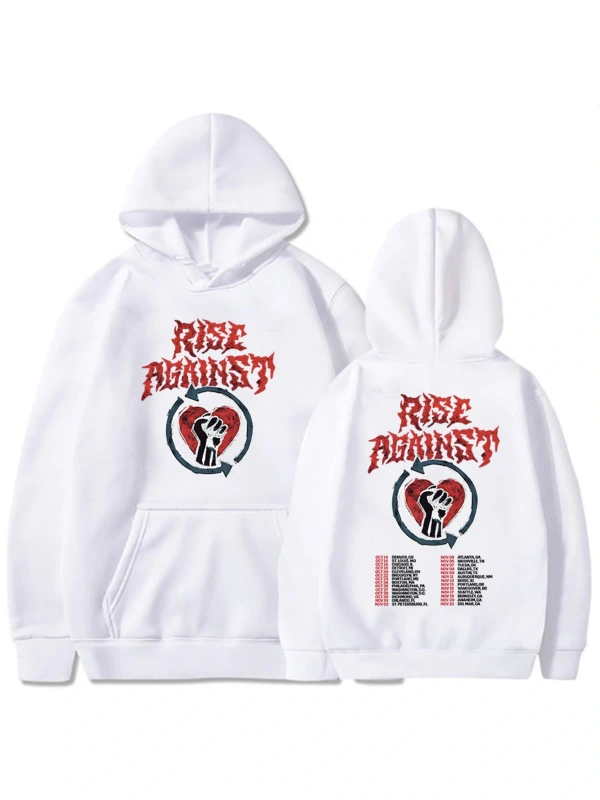 Beyaz Unisex Tur lar Moletom karşı yükselişi rahat Hip Hop Streetwear gr