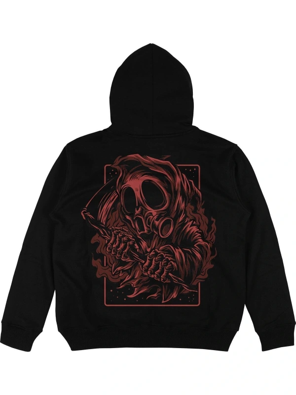 Blood Siyah Oversize Unisex Kapüşonlu Sweatshirt Hoodie