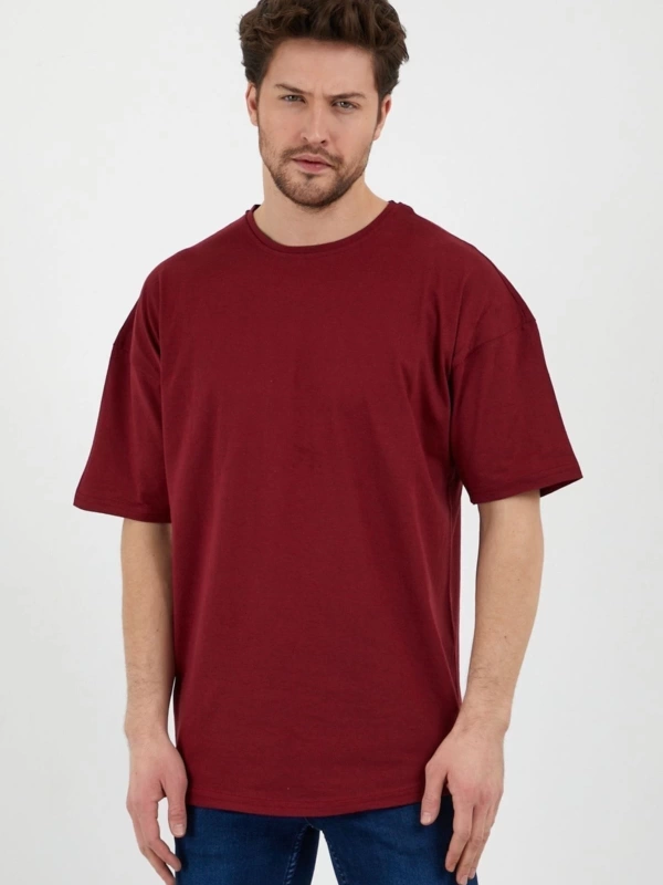 Bordo Unisex Bol Kesim Oversize Tshirt