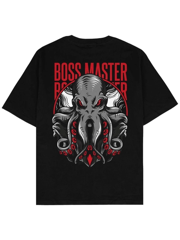 Bossmaster Siyah Oversize Unisex T-shirt